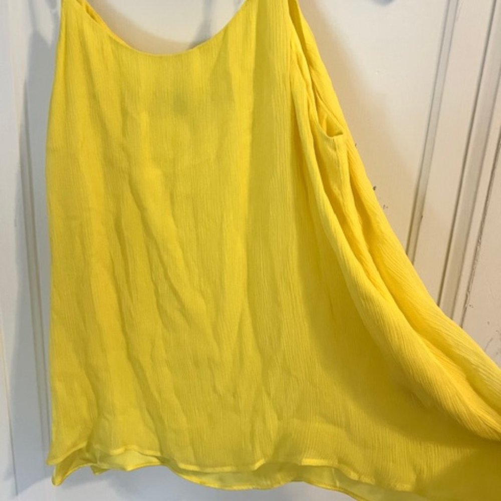 Alice & Olivia Yellow Silk Flowy Tank Top Size M